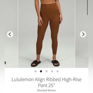 Lululemon Athletica Ribbed High-Rise Leggings in Roasted Brown